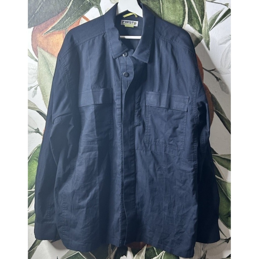 First Tactical Shirt Mens‎ XL Blue Zip Up Long Sleeve Workwear Uniform Duty